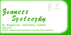 zsanett szeleczky business card